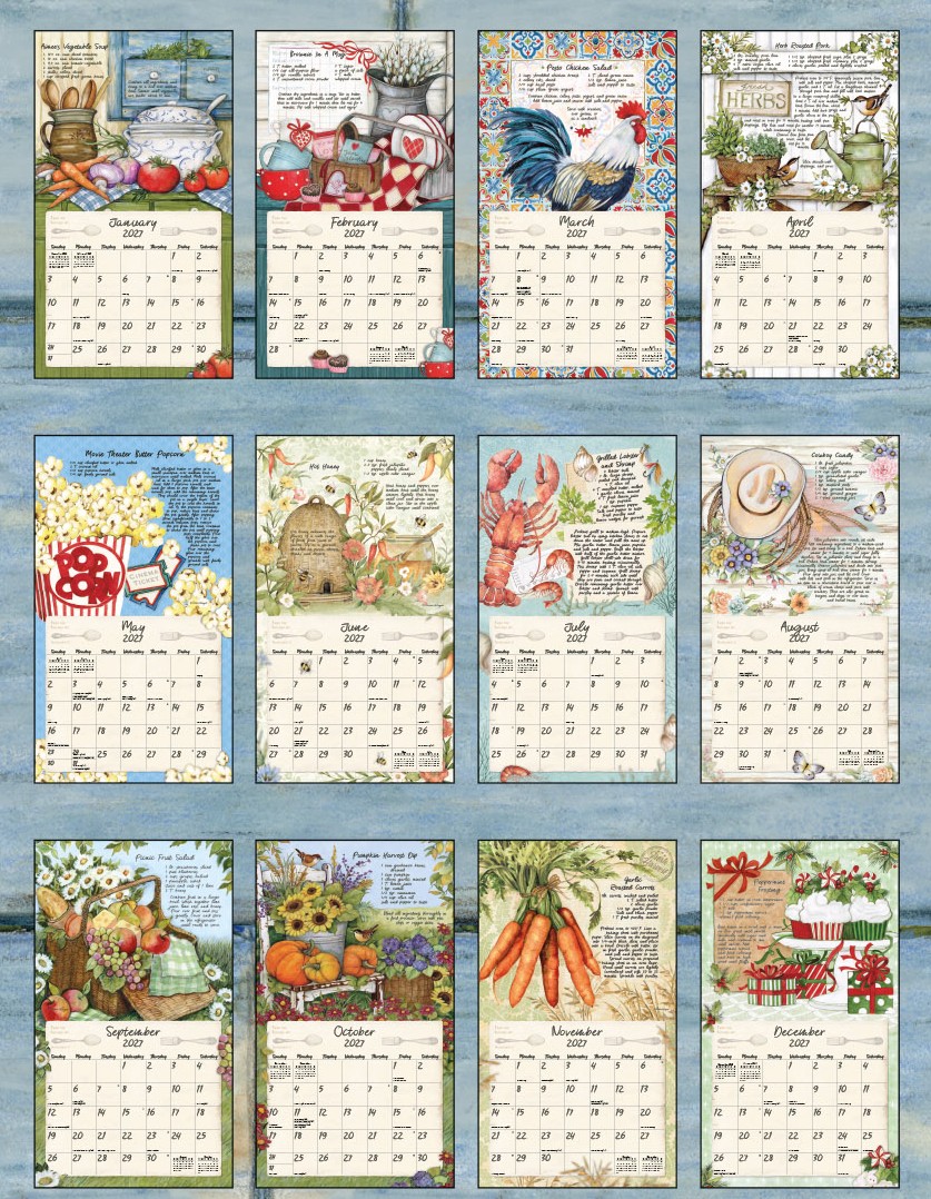 American Kitchen 2027 Lang Kalender 27991001891-02 2027 American Kitchen kalender met alle maandillustraties van keuken- en kookthema’s in één overzicht.