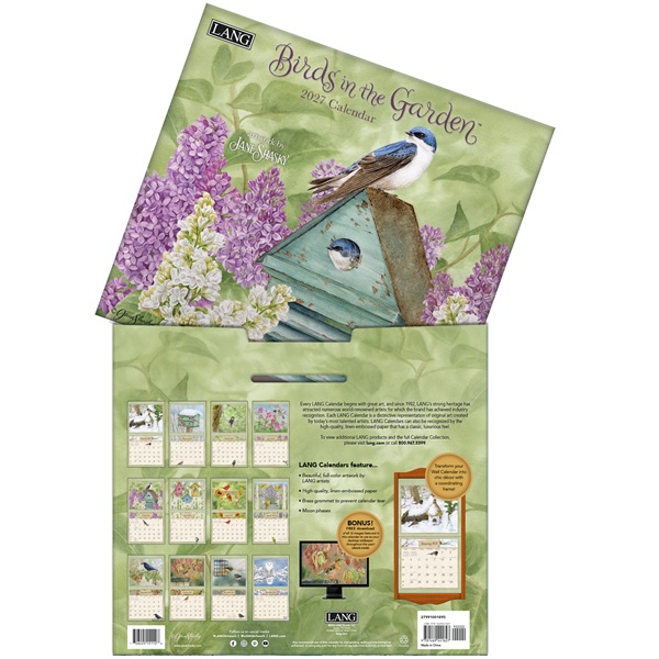 Birds in the Garden 2027 Lang Kalender Hoes Jane Shasky Birds in the Garden 2027 kalender in luxe bewaarhoes.