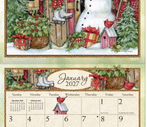 Bountiful Blessings 2027 met detailweergave van één maand en landelijke illustratie