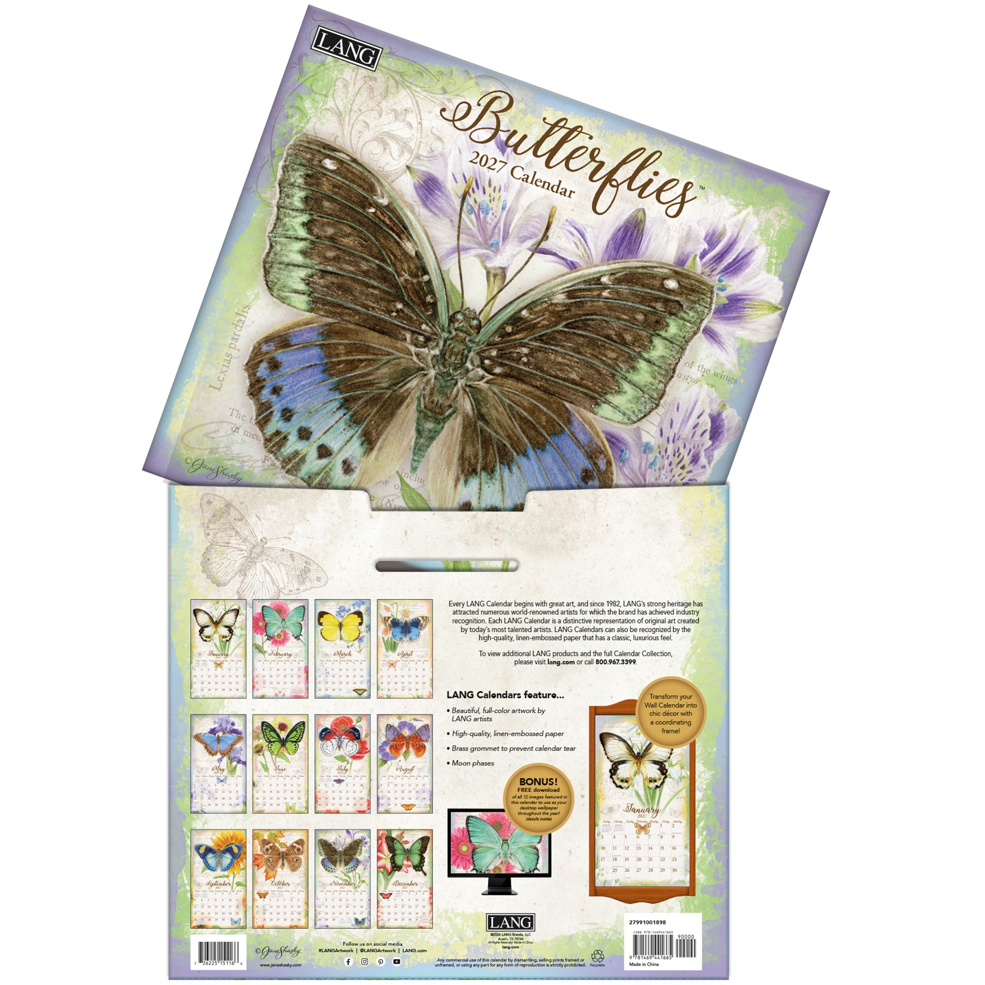 Butterflies 2027 Lang Kalender 27991001898-04