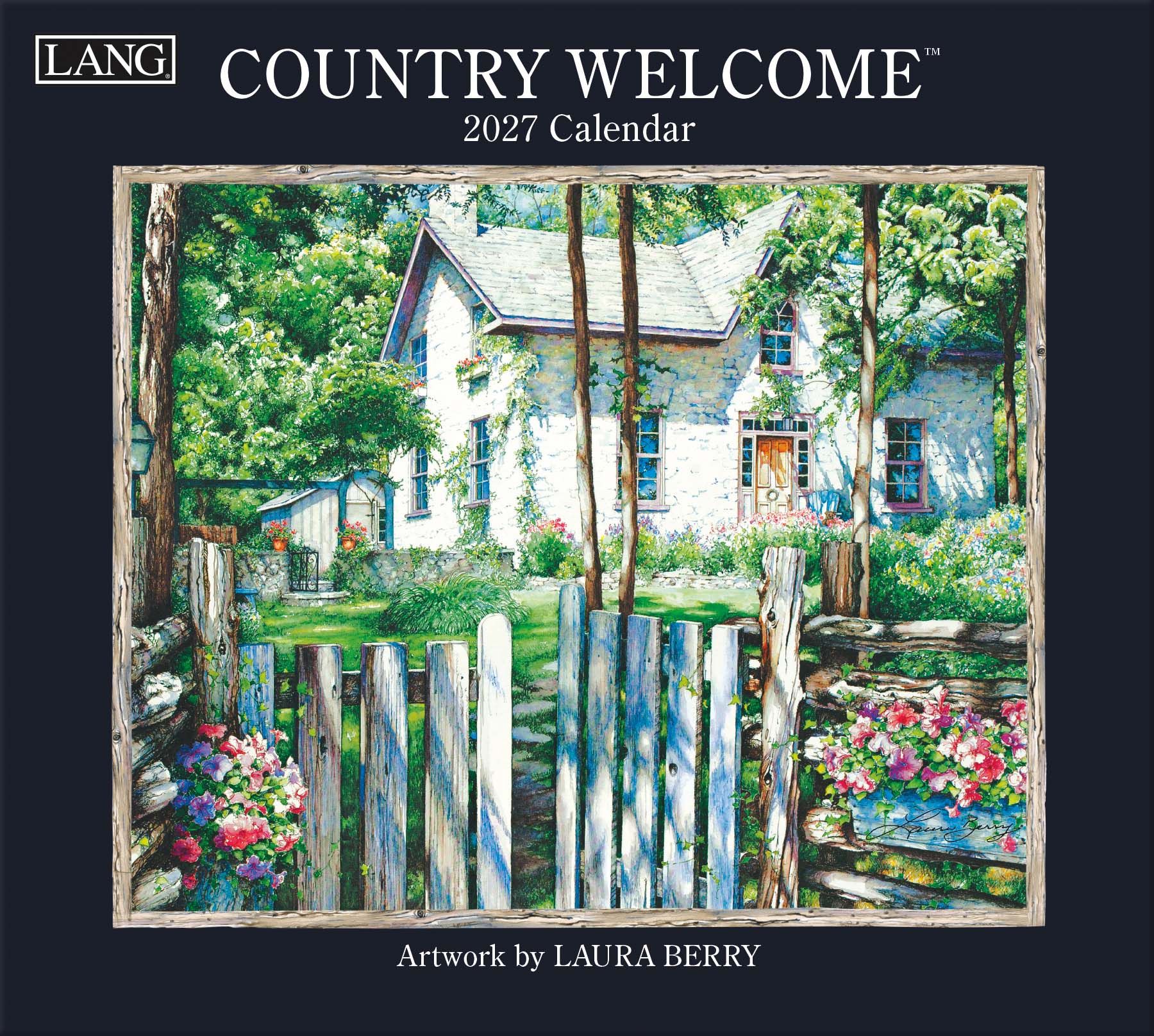 Laura Berry Country Welcome 2027 kalender met warme, rustieke plattelandsscènes.