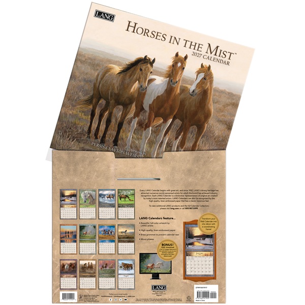 Horses in the Mist 2027 Lang Kalender Hoes Horses in the Mist 2027 kalender in luxe bewaarhoes.