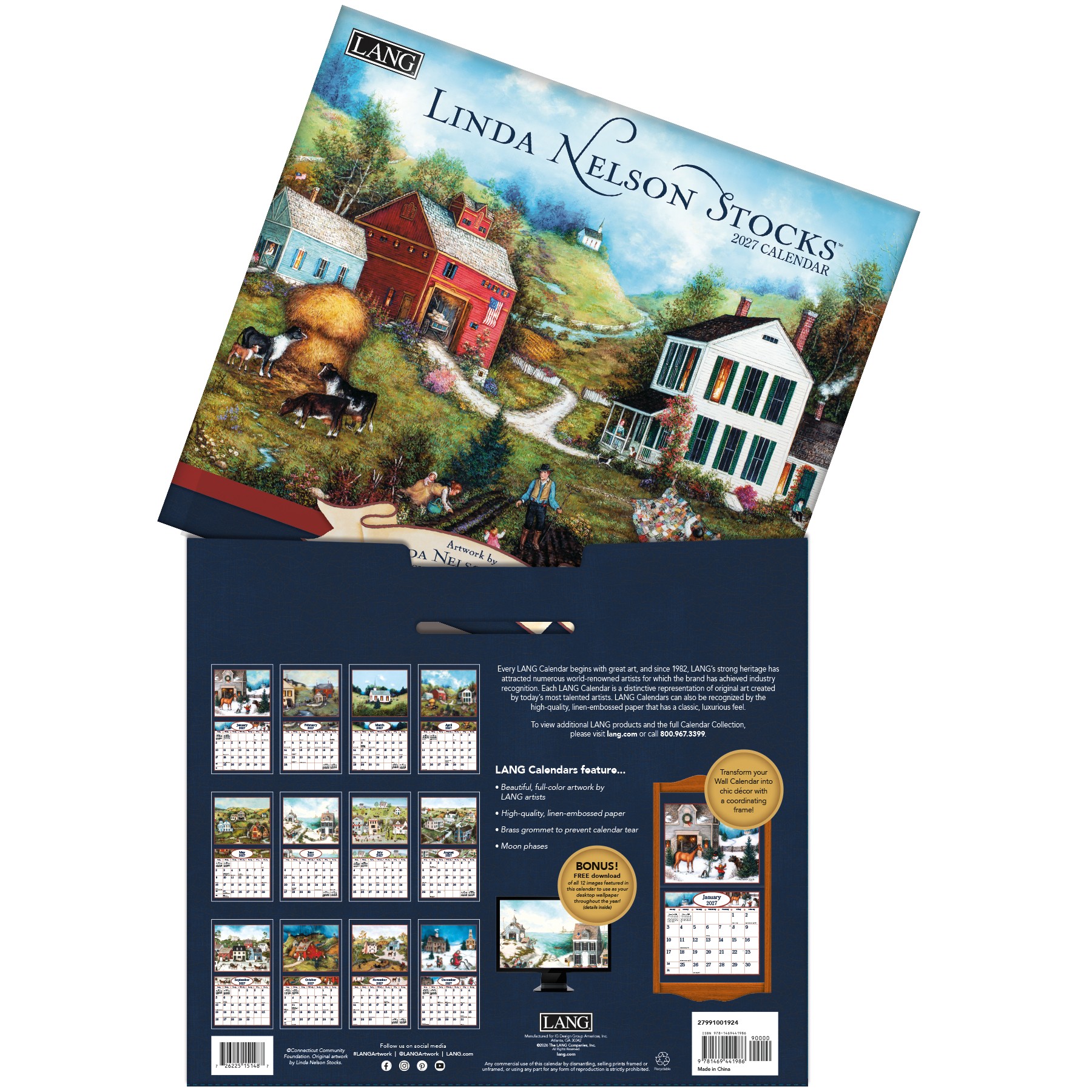 Linda Nelson Stocks 2027 Lang Kalender 27991001924-04 Linda Nelson Stocks kalender in luxe bewaarhoes.