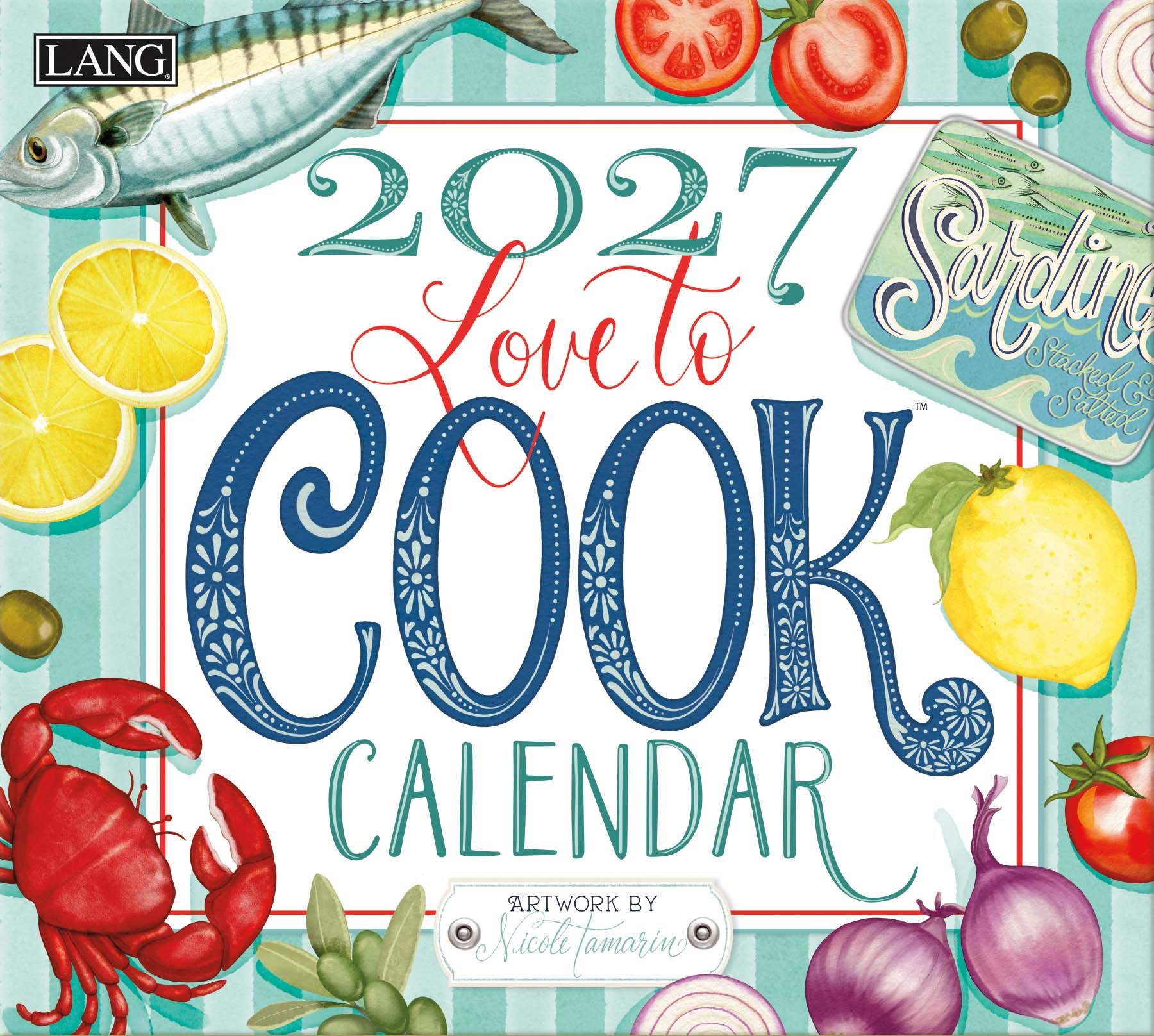 Nicole Tamarin 2027 kalender Love to Cook met sfeervolle food- en kookillustraties.