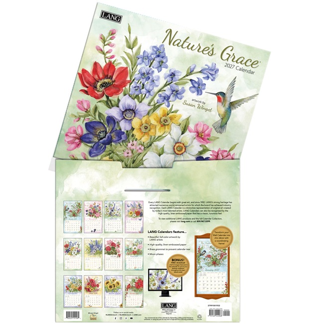 Nature's Grace 2027 Lang Kalender Hoes Nature’s Grace 2027 kalender in luxe bewaarhoes.