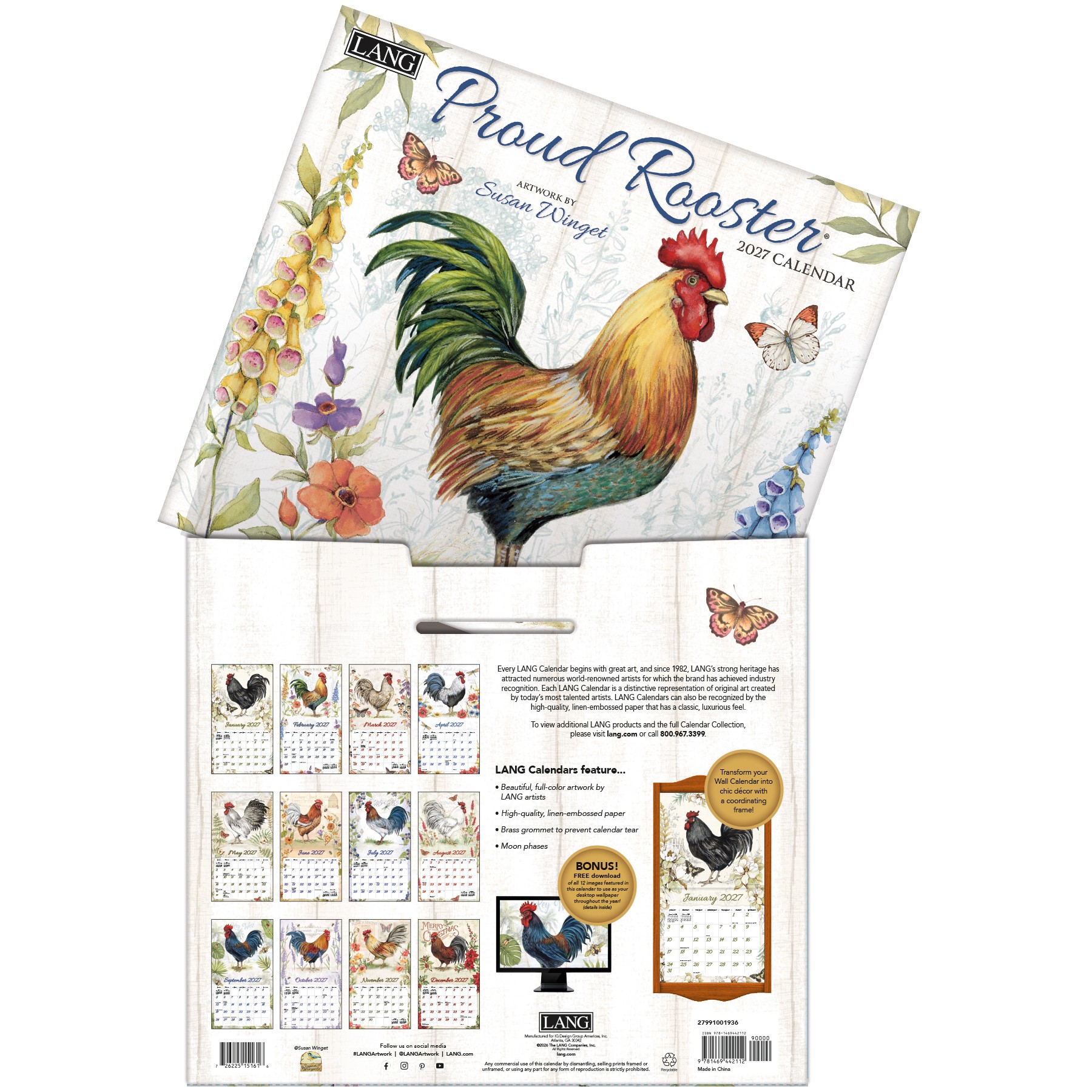 Proud Rooster 2027 Lang Kalender 27991001936-04
