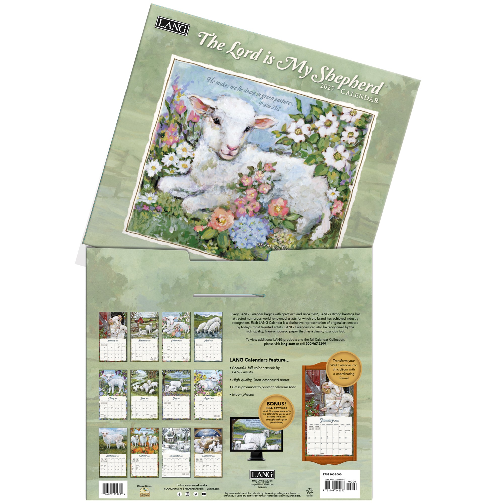The Lord is my Shepherd 2027 Lang Kalender 27991002000-04