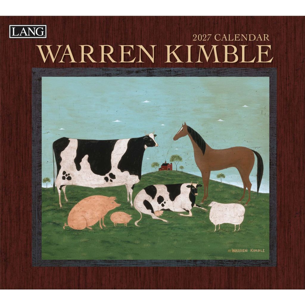 Warren Kimble Lang kalender 2027 - reproductie van originele Folk Art schilderijen op reliëfpapier.