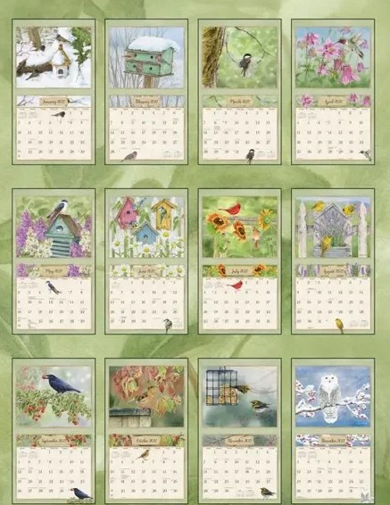 birds-in-the-garden-2027-lang-kalender-12-maanden-overzicht Birds in the Garden 2027 Lang Kalender overzicht van de 12 maanden.
