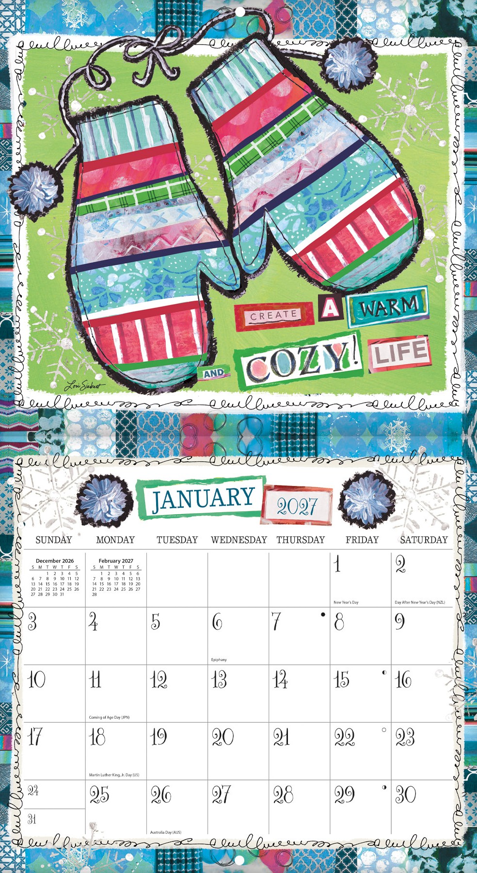Happy Life 2027 Lang Kalender 27991001982-03 Happy Life 2027 Lang kalender, met grote vakken om in te schrijven.