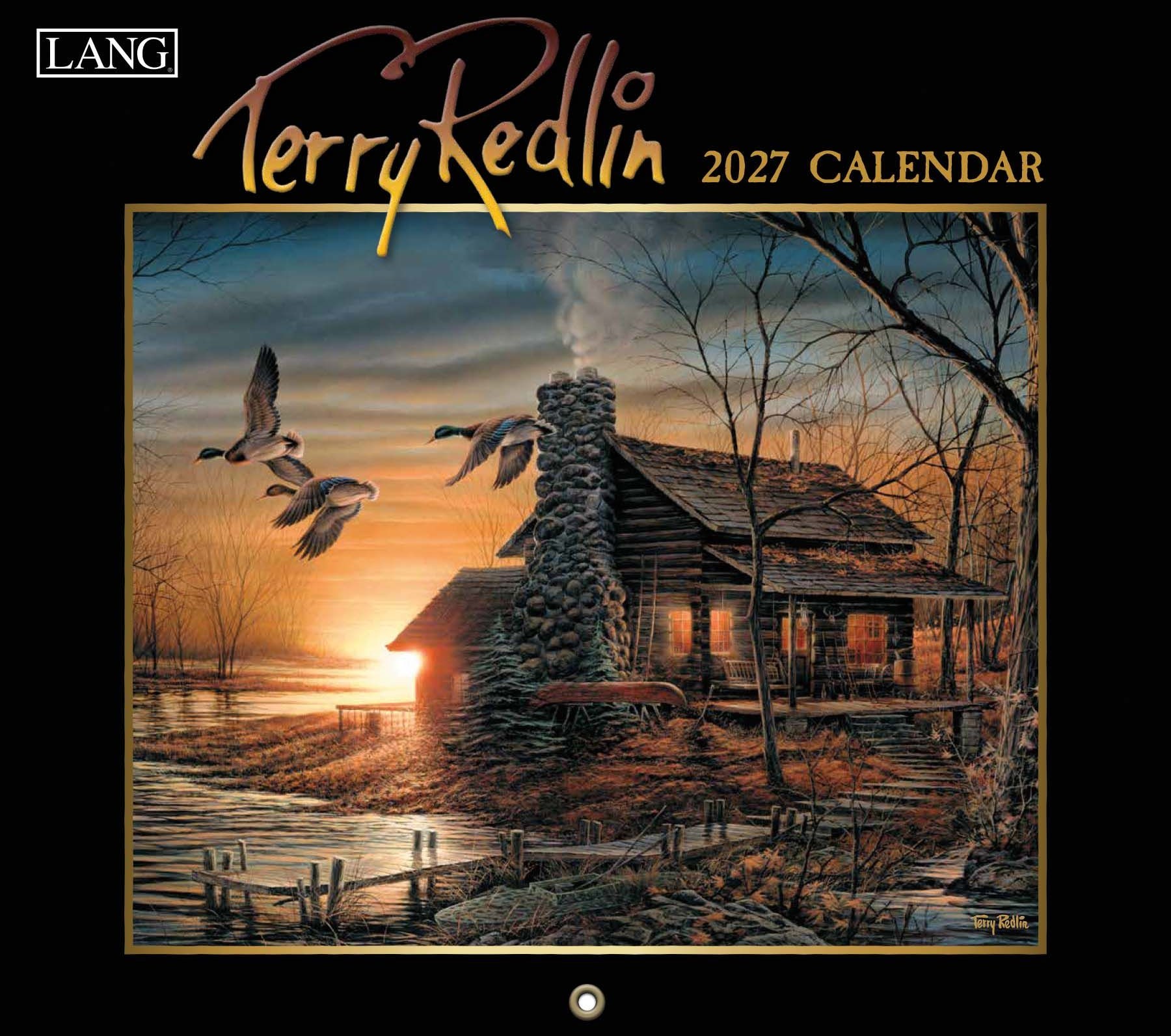 Wandkalender ‘Terry Redlin 2027’ met realistische schilderijen van landelijke en natuurtaferelen.