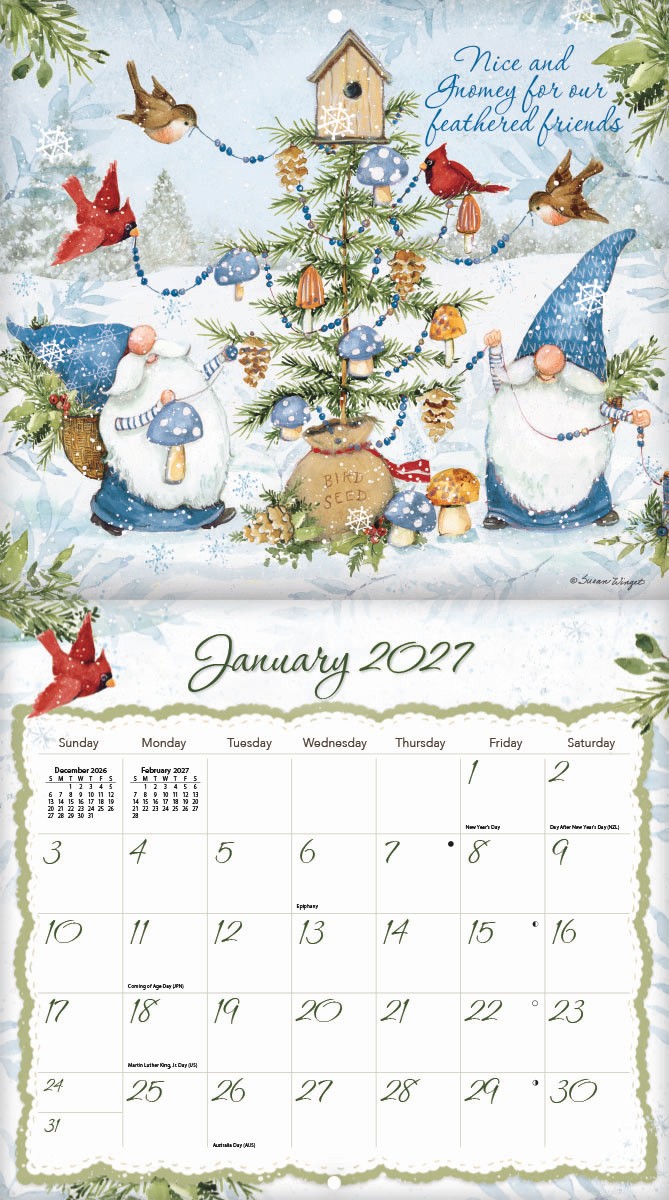 Gnome Sweet Gnome 2027 Lang Kalender 27991002026-03 Gnome Sweet Gnome 2027 Lang kalender. Met leuke, vriendelijke tuinkabouters.