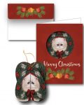 Cat Christmas 3d Lang Ornament Cards