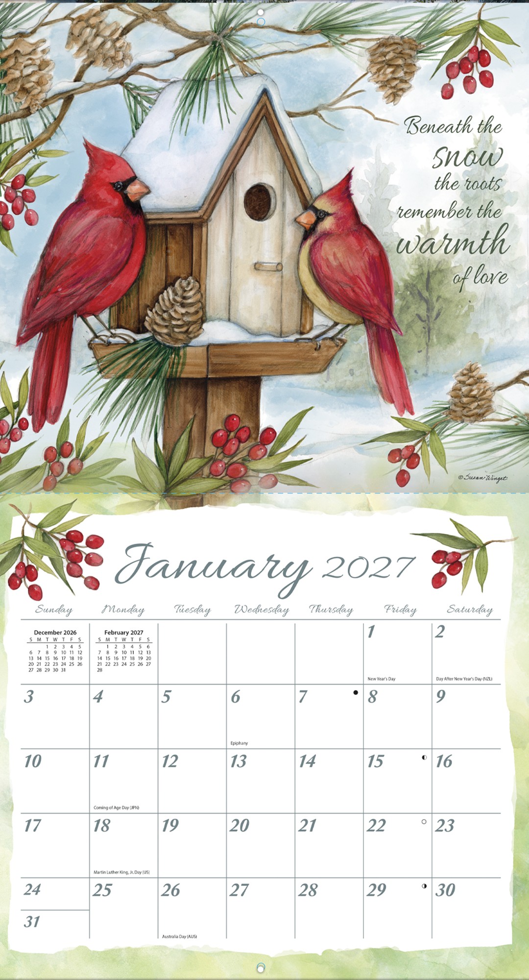 A Year of Remembtrance 2027 Lang Kalender 27991002039-03 Afbeelding van opengevouwen Lang kalender.