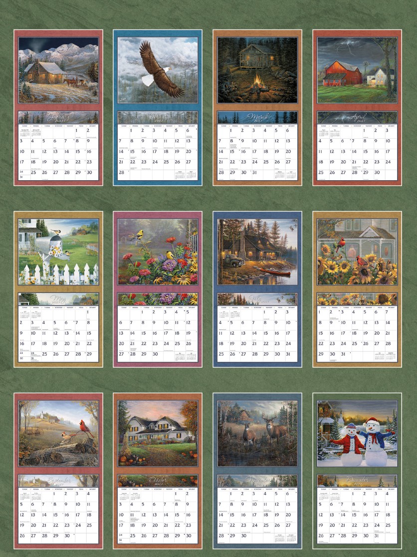 Meadowland 2027 Lang Kalender 27991001931-02 Overzicht van de 12 maanden van de 2027 Lang Meadowland kalender